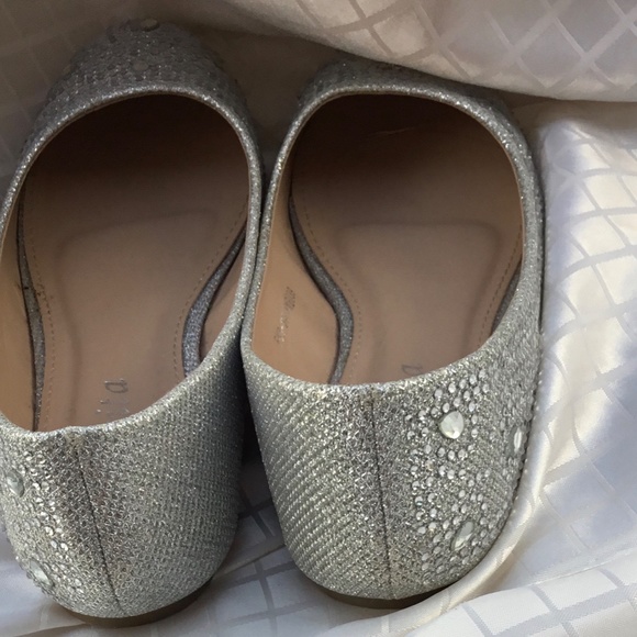 Enimay Womens Classic Slip On Rhinestone Stud Glitter Ballerina Ballet - Picture 7 of 9